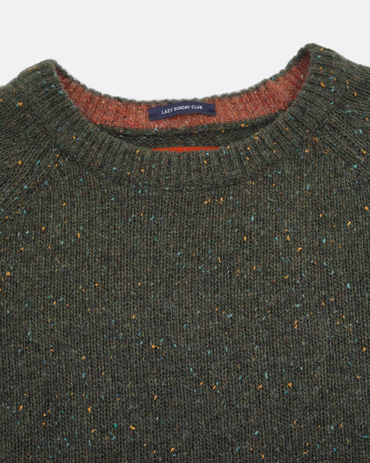 Donegal Knit Sweater in Olive