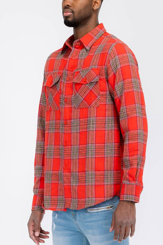 Unisex Long Sleeve Flannel Shirt