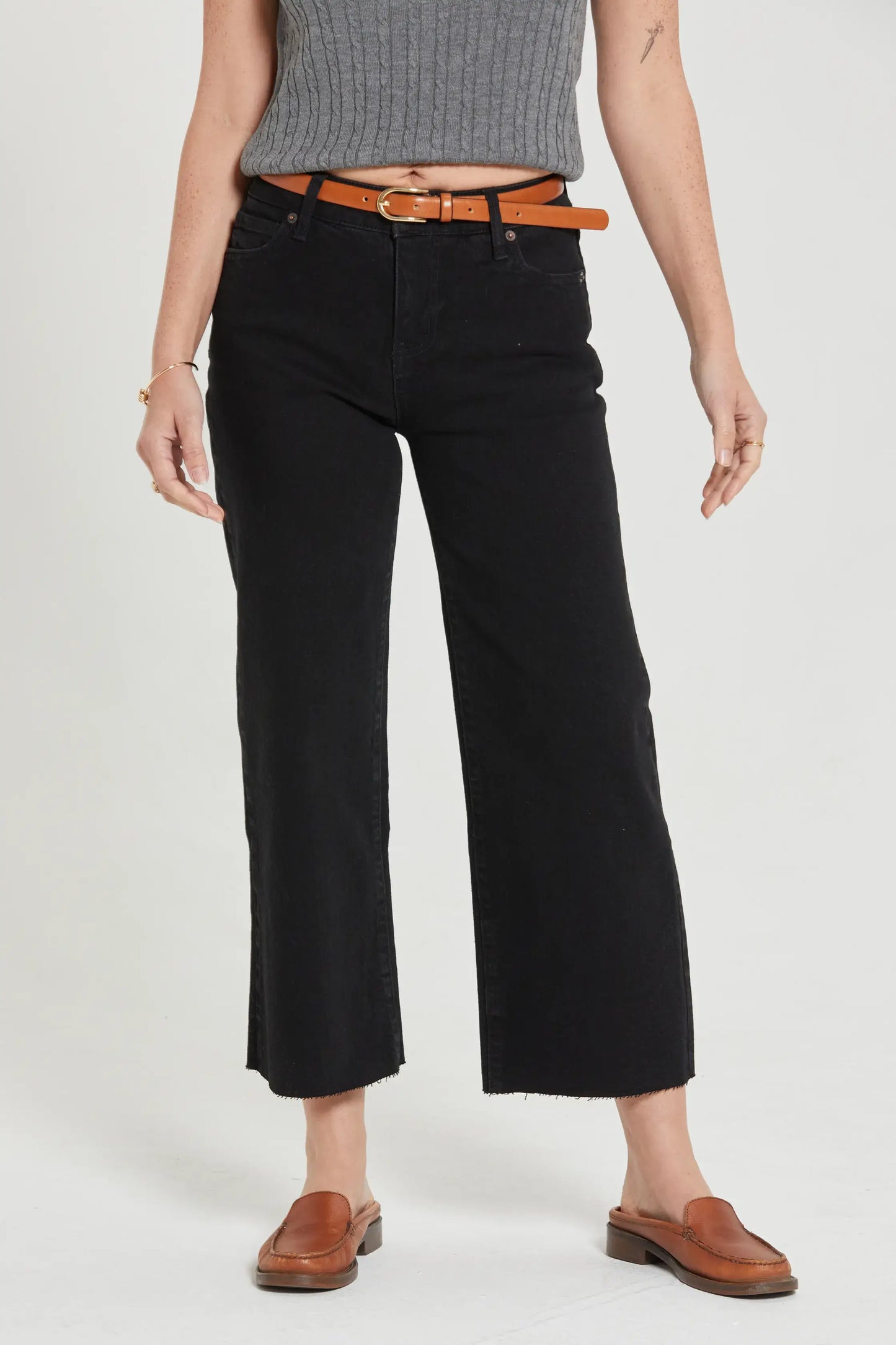 Aberdeen Ankle Crop High Rise Jean, Black : Standard / 30