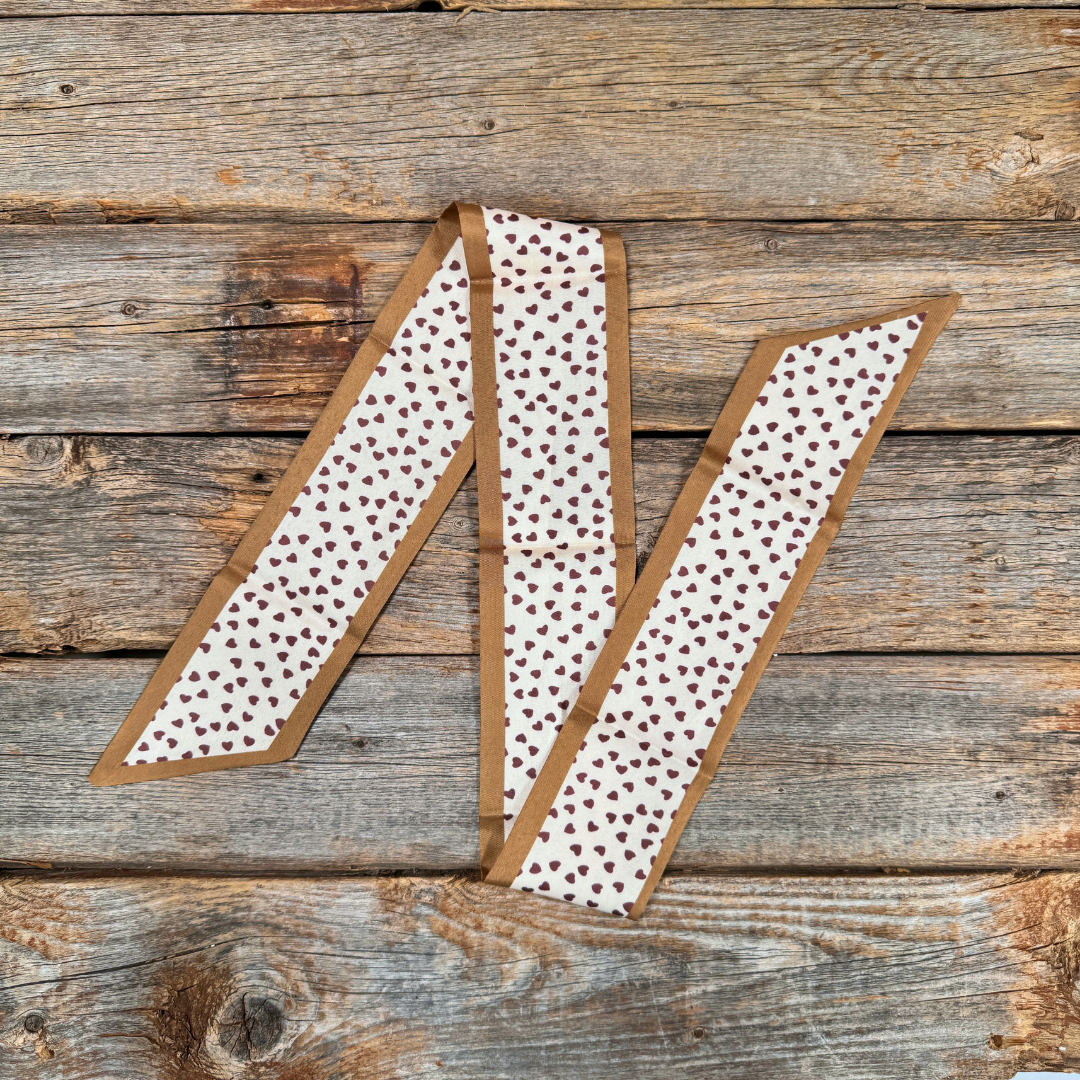 Tan and Brown Western Skinny Mini Wild Rag Scarf