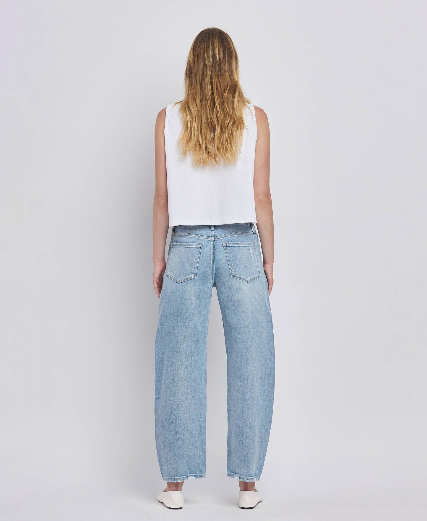 High Rise Barrel Leg Jeans