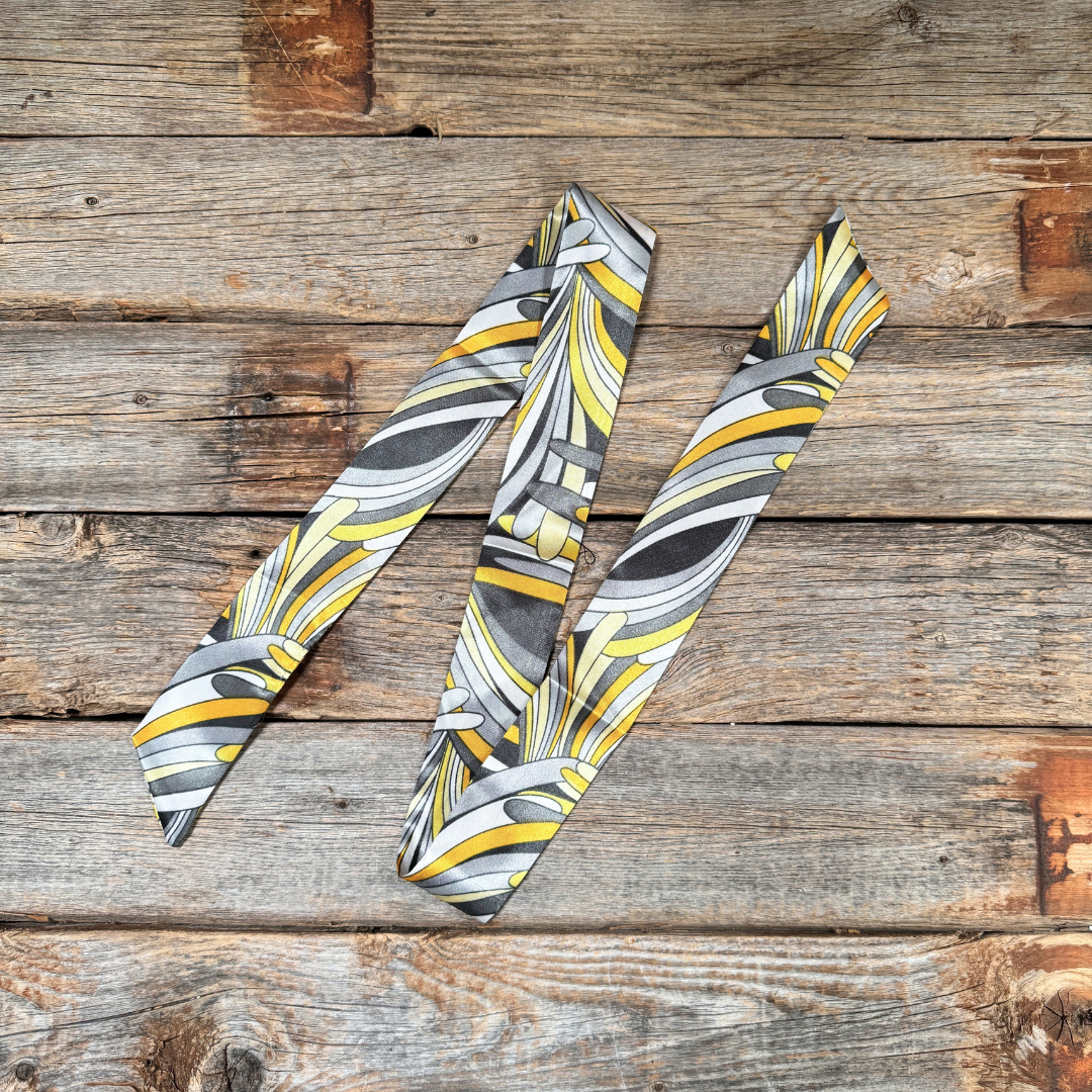 Yellow and Grey Western Skinny Mini Wild Rag