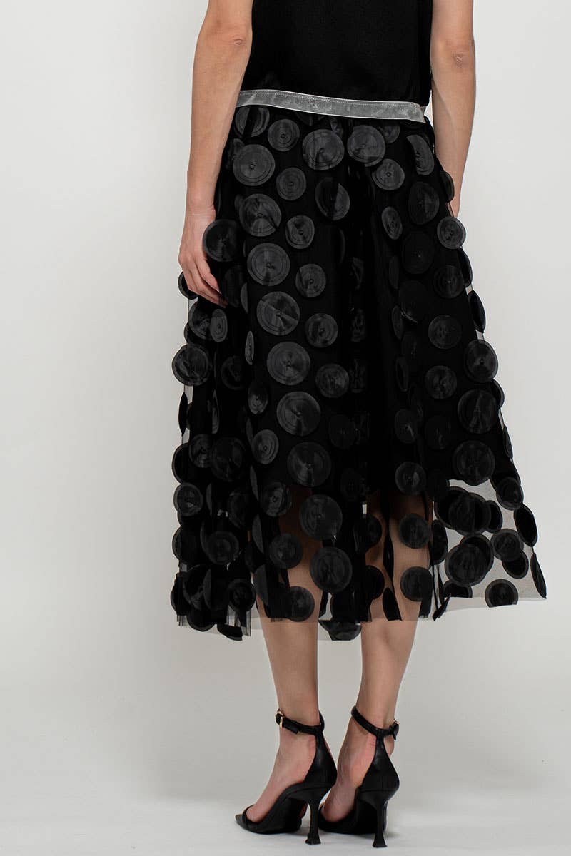 Polka Dot Tulle Midi Skirt
