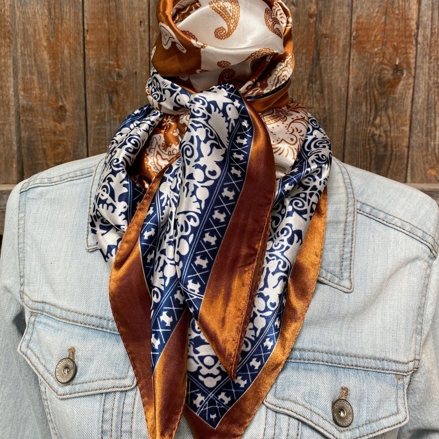 Rust & Navy Paisley Wild Rag