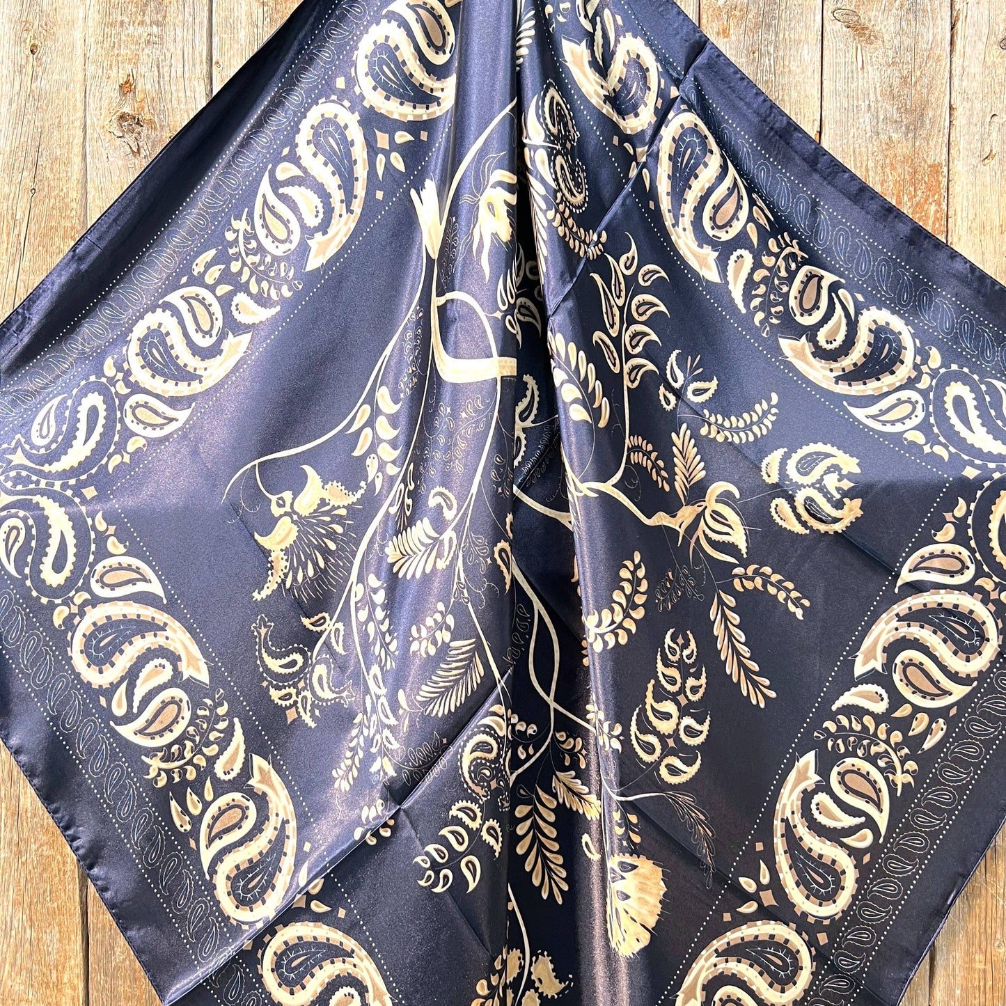 Blue and Cream Paisley Wild Rag