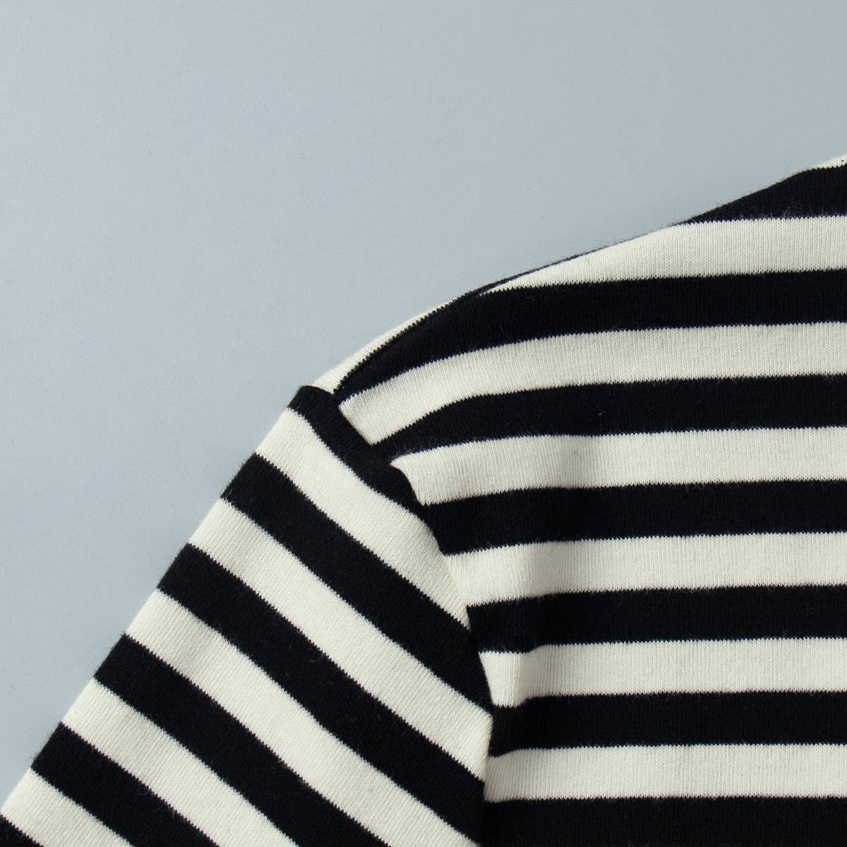 Black & Ivory Striped Long Sleeve Tee