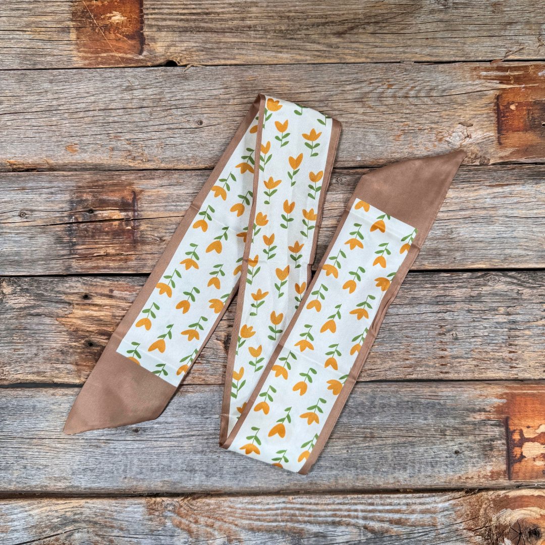 Tan and Cream Western Skinny Mini Wild Rag