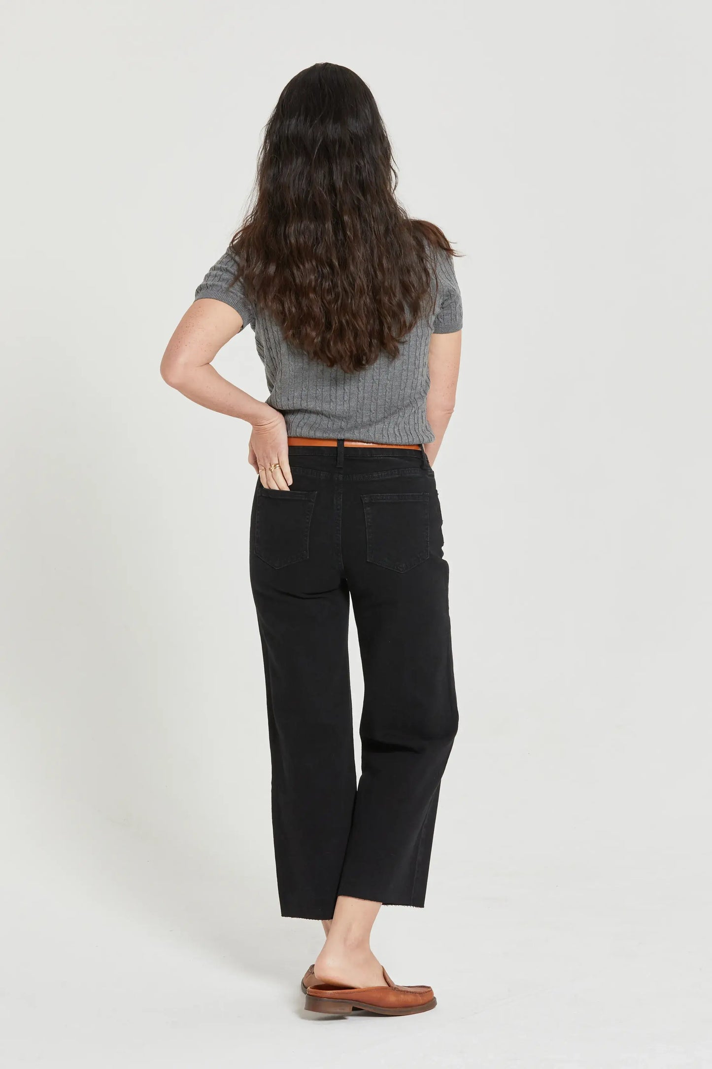 Aberdeen Ankle Crop High Rise Jean, Black : Standard / 27