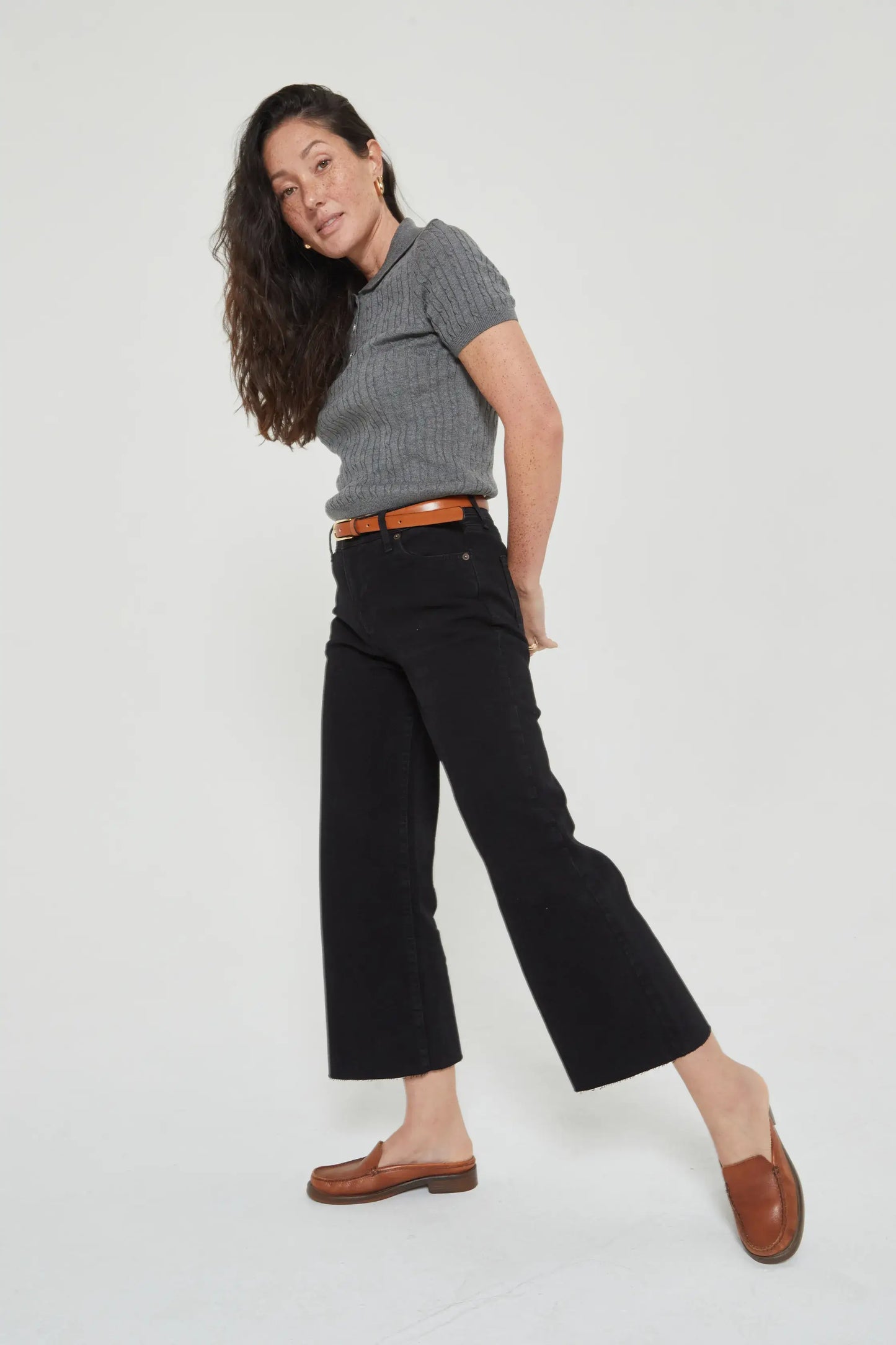 Aberdeen Ankle Crop High Rise Jean, Black : Standard / 30