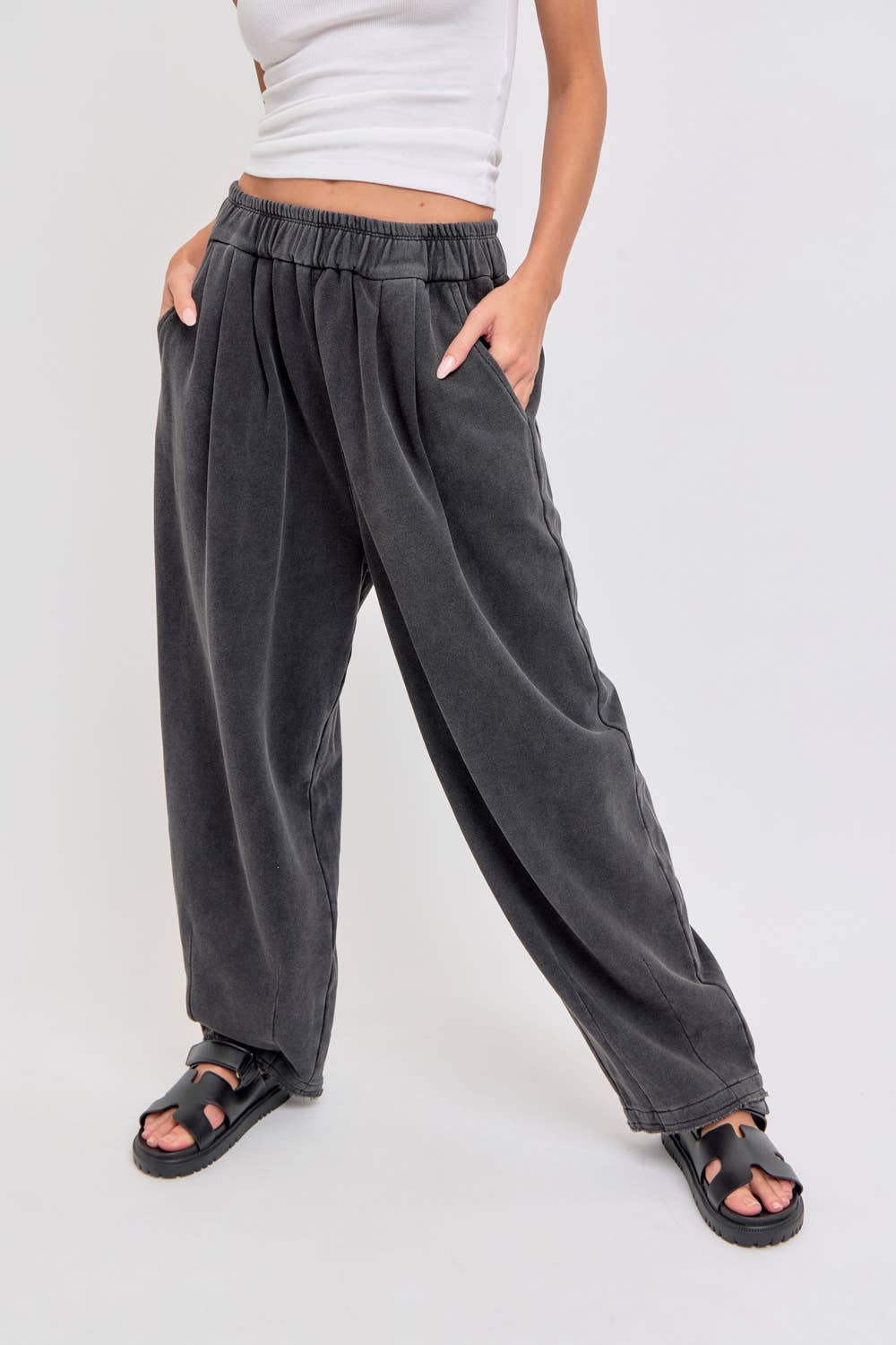 Mineral Washed Barrel Pants