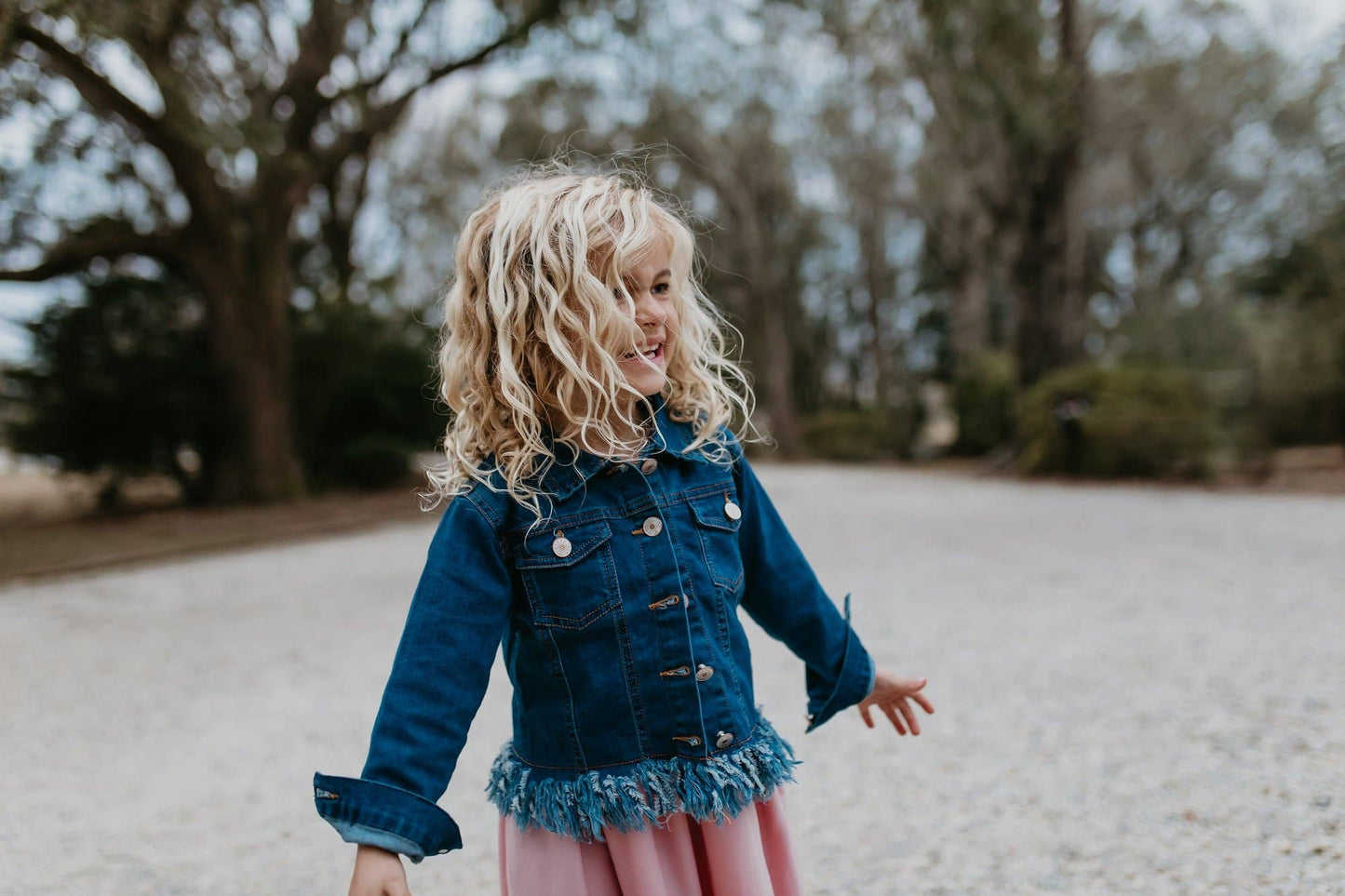Dark Denim Fringe Jacket