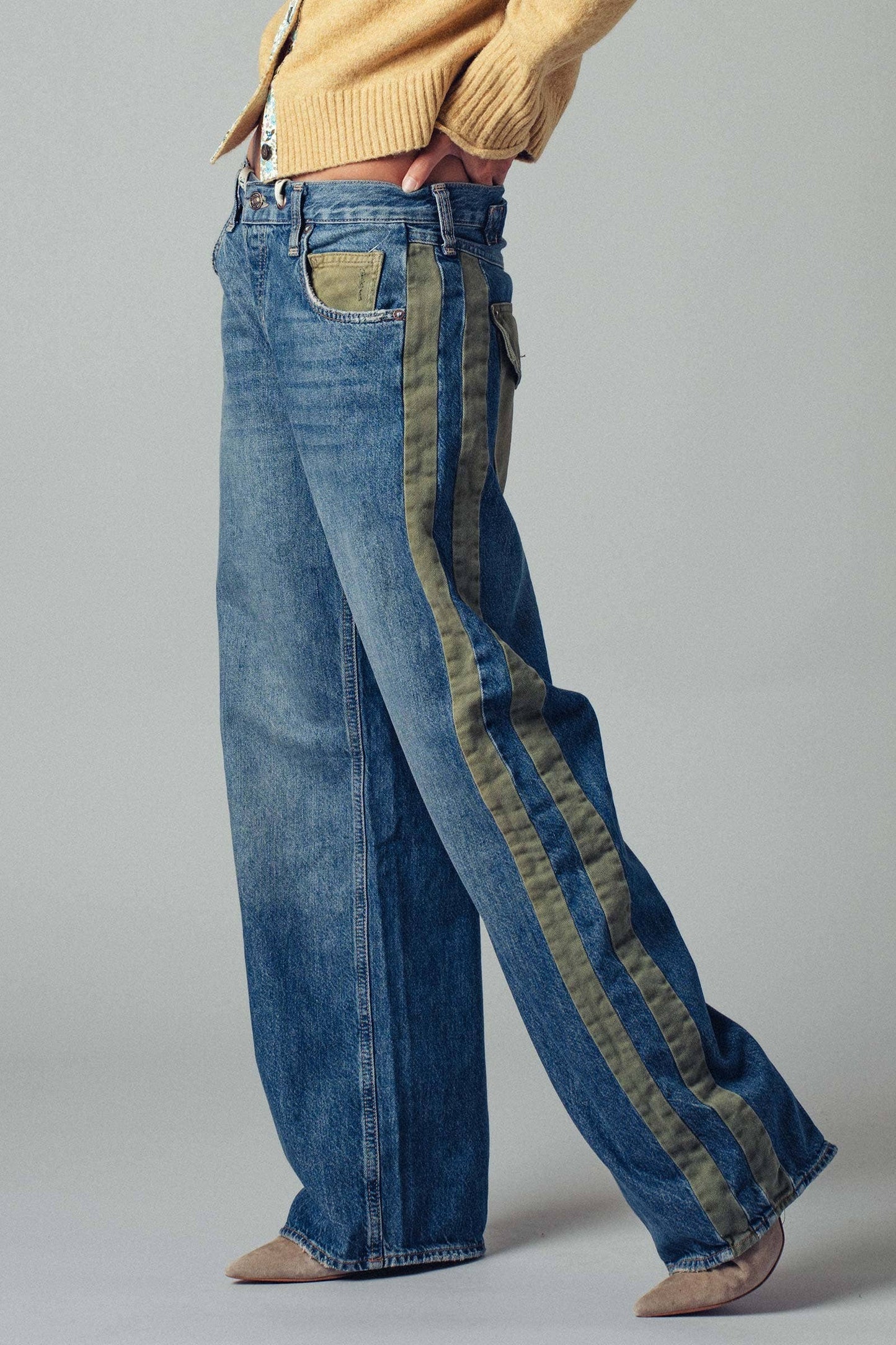 Utility Stripe Denim Jeans