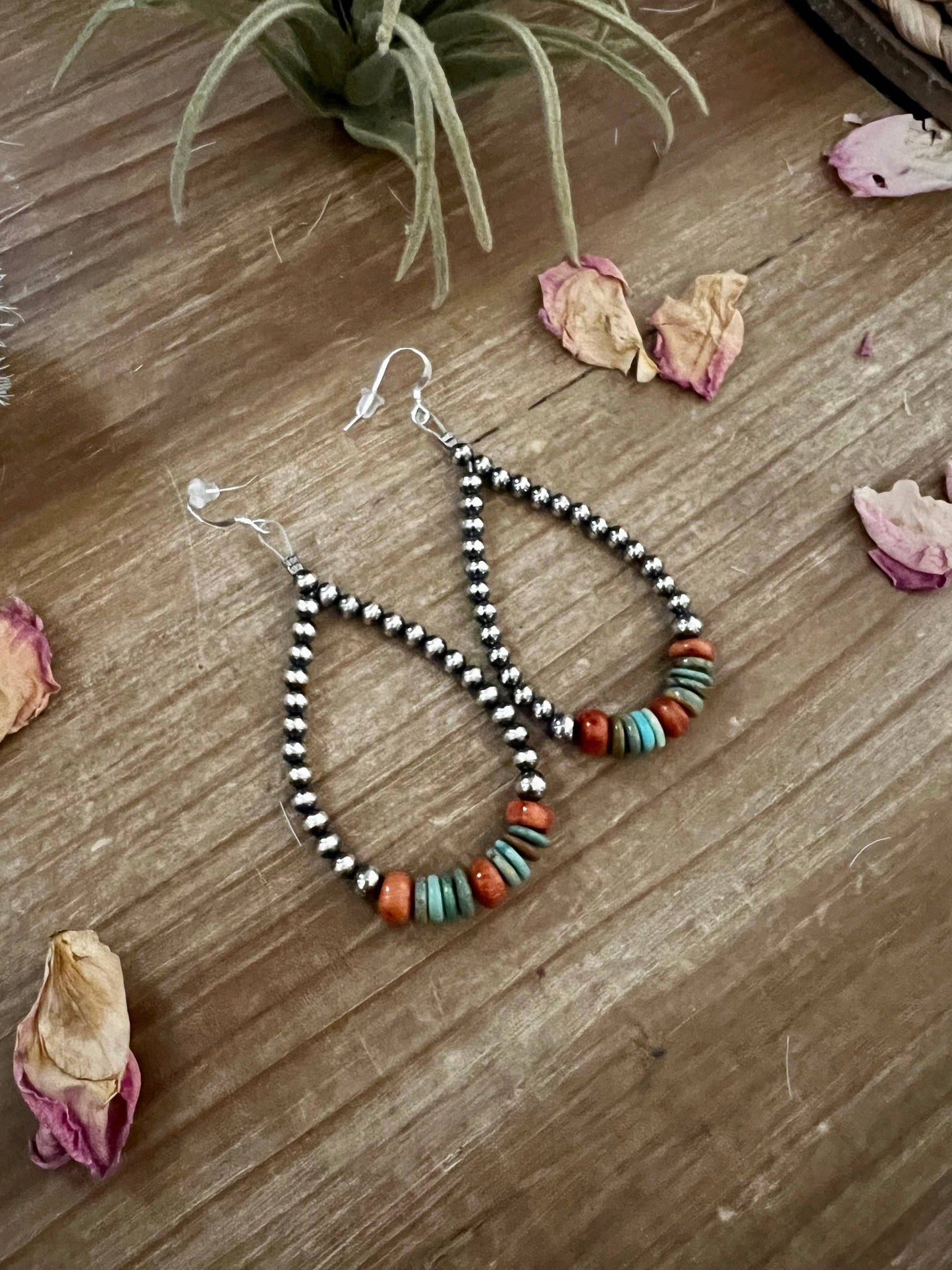 Sterling Silver Pearls w/ turquoise corral