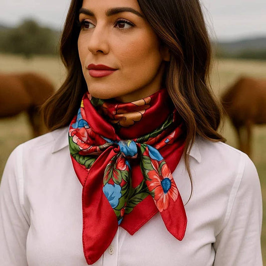 Red Big Floral Wild Rag