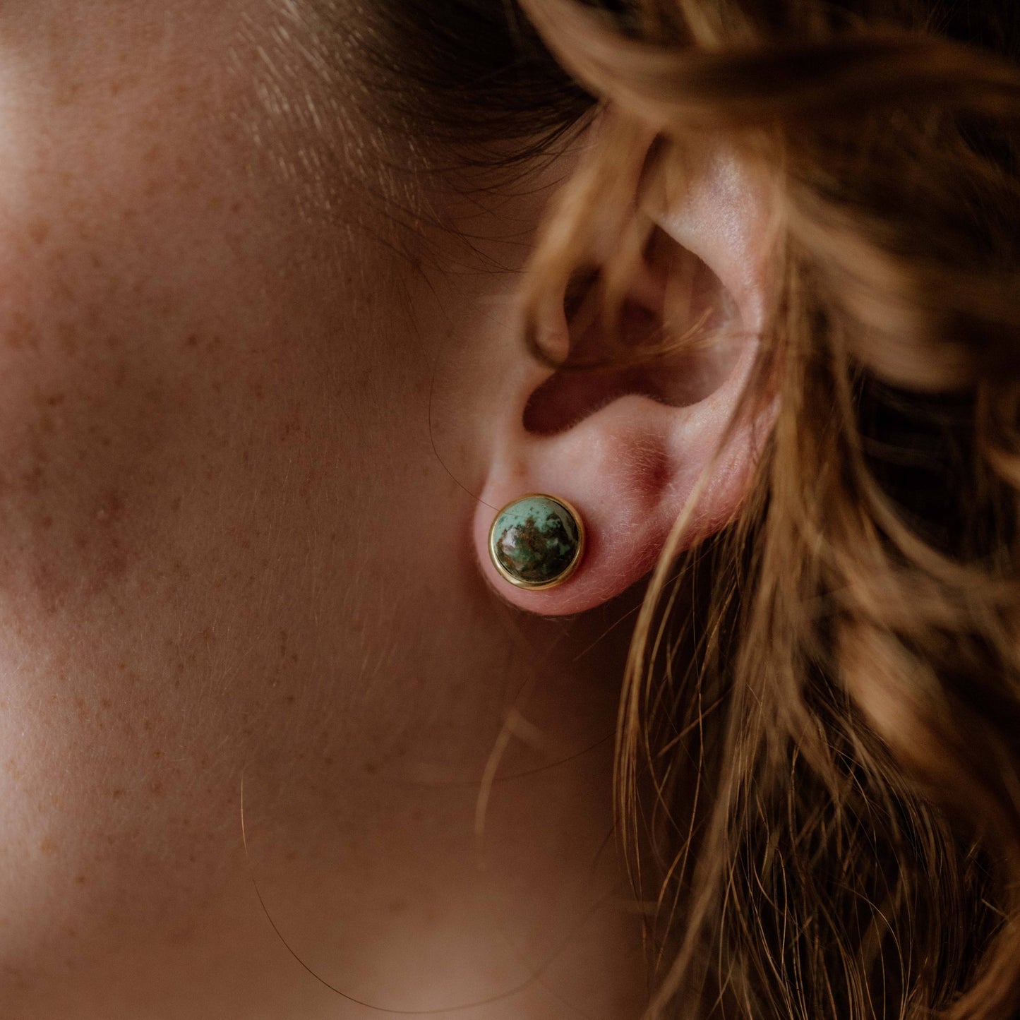 Turquoise Hyalite Studs