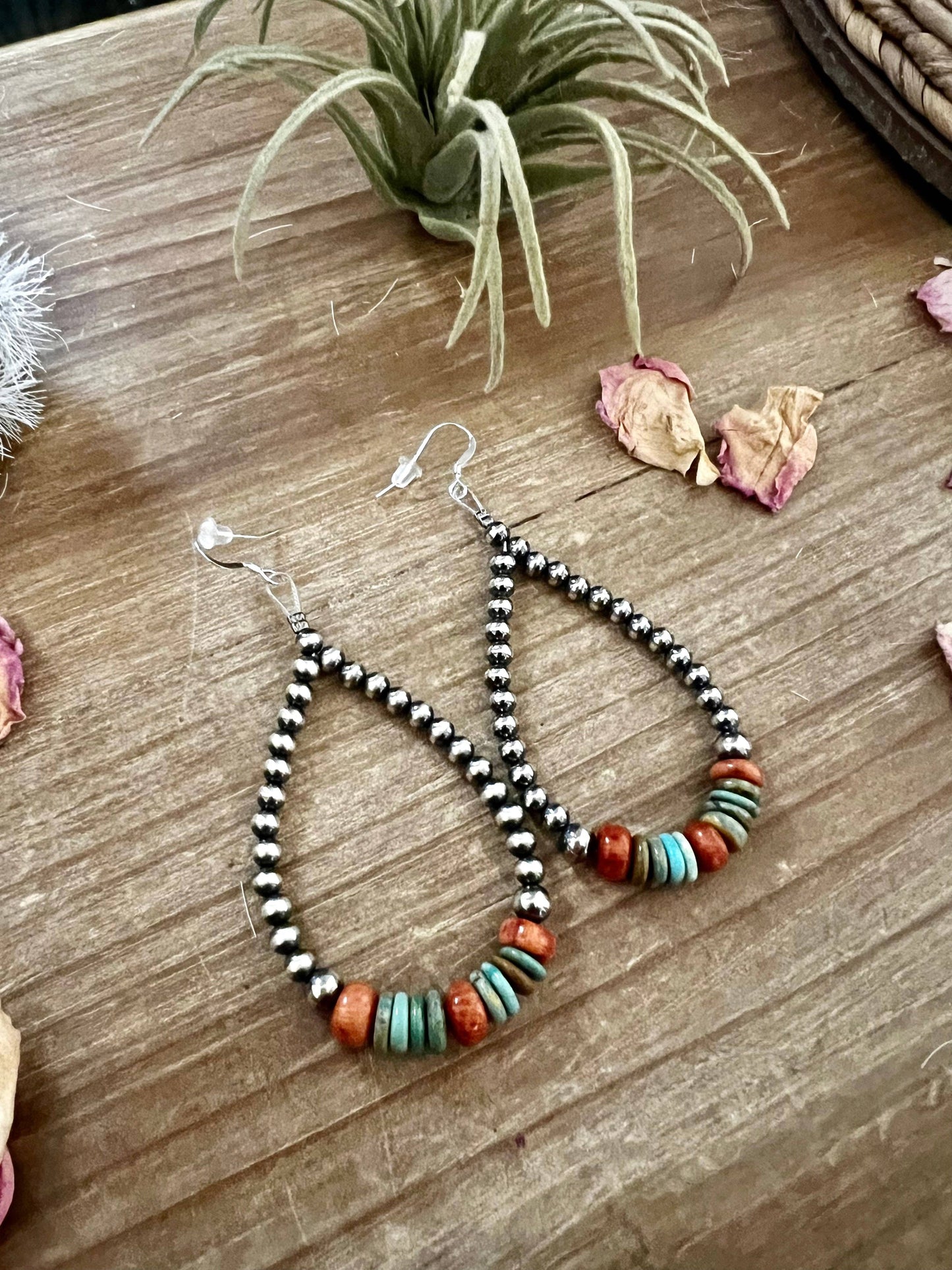 Sterling Silver Pearls w/ turquoise corral