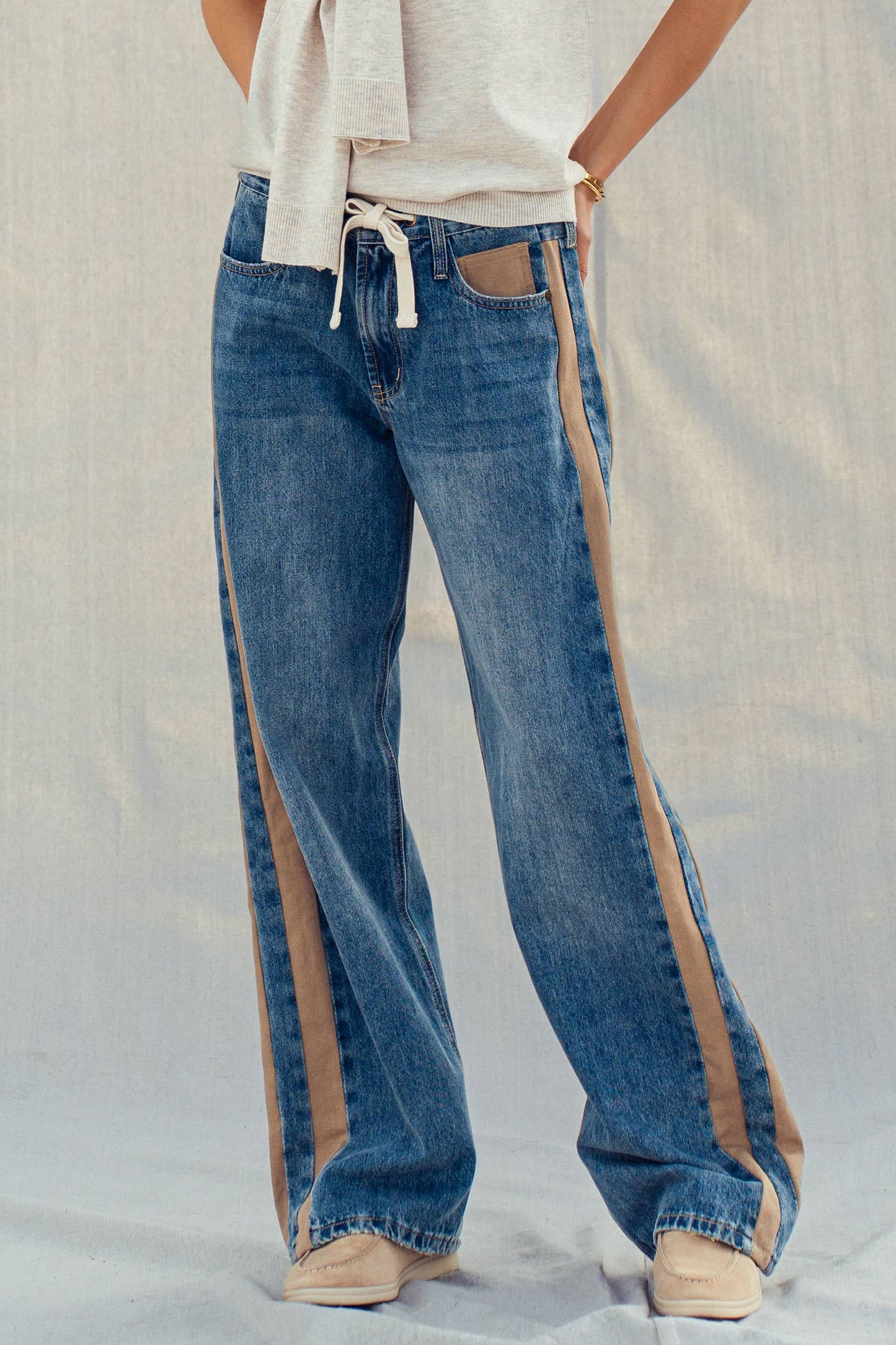 Utility Stripe Denim Jeans
