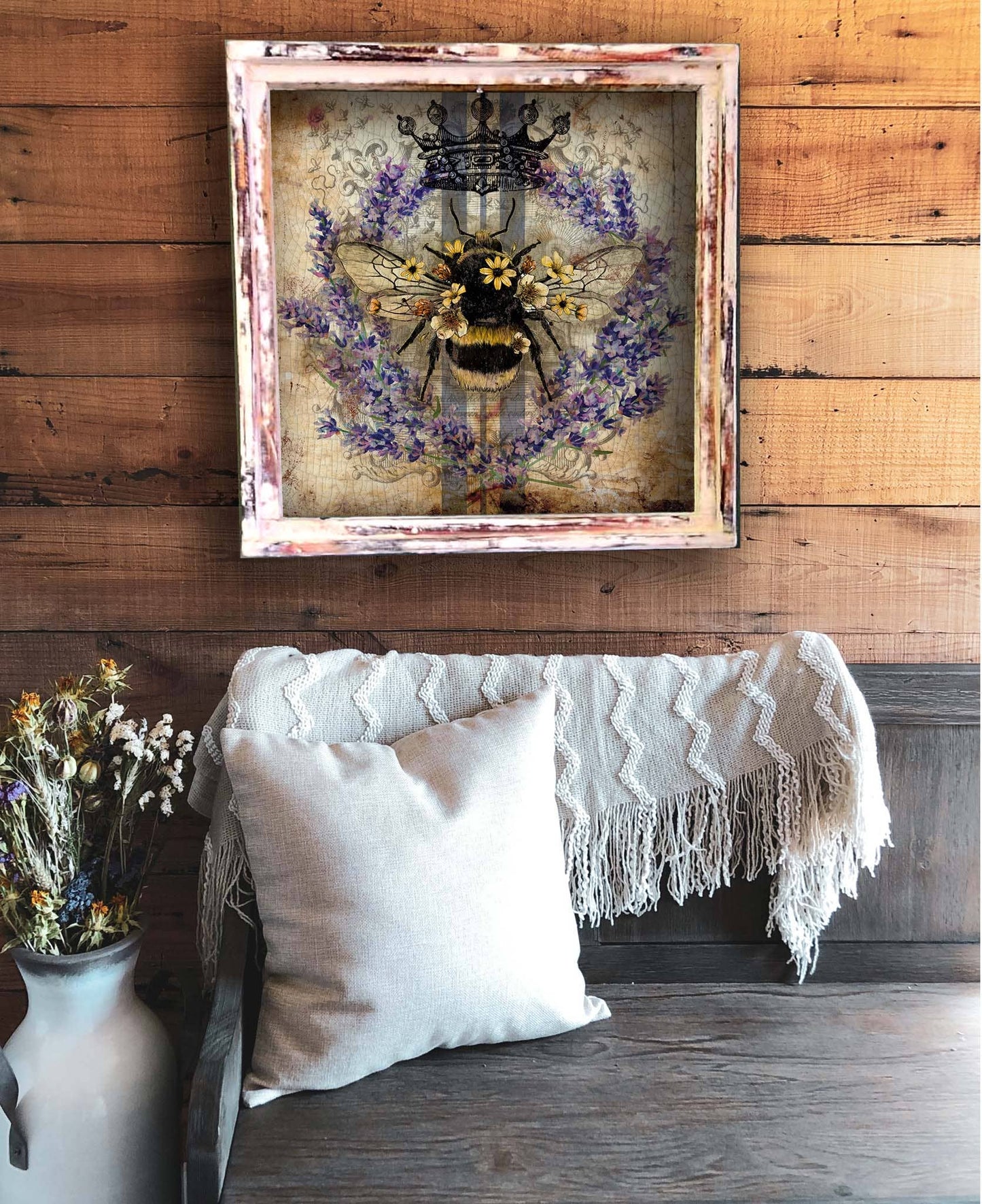 Lavender Queen Bee - Square Artwork: Large - 24"