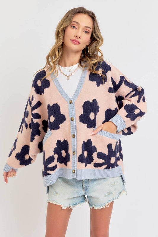 Knit Flower Cardigan