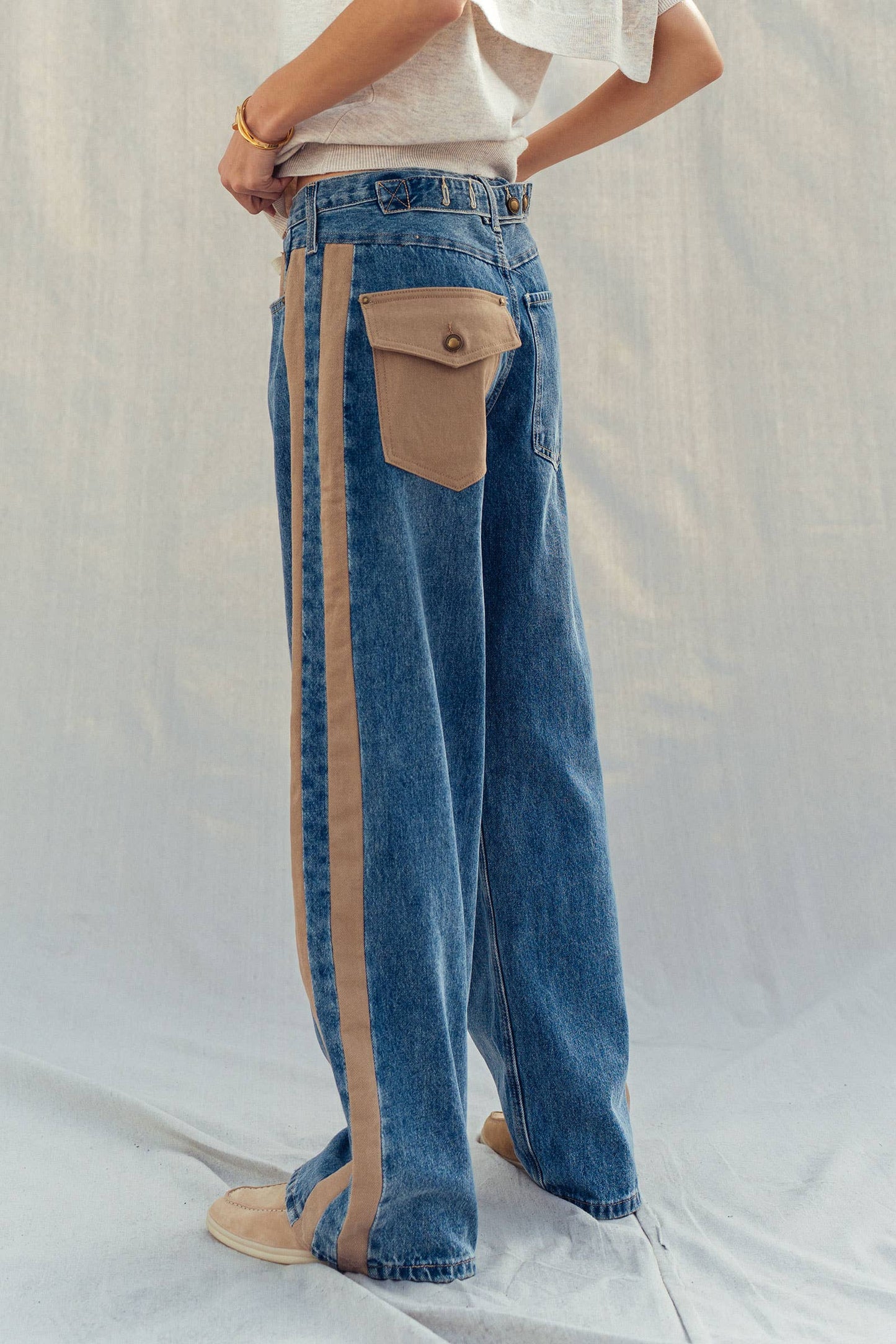 Utility Stripe Denim Jeans