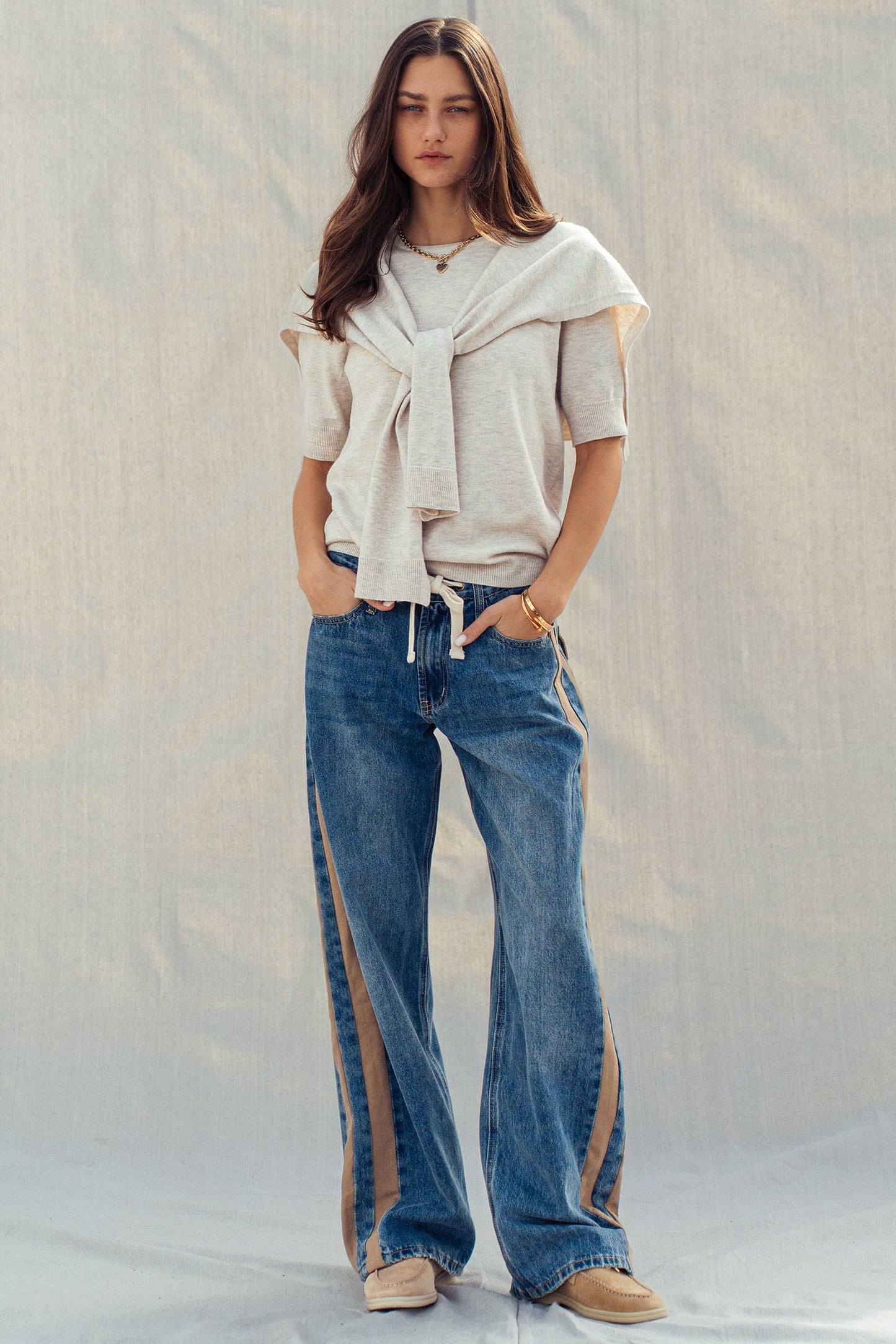 Utility Stripe Denim Jeans