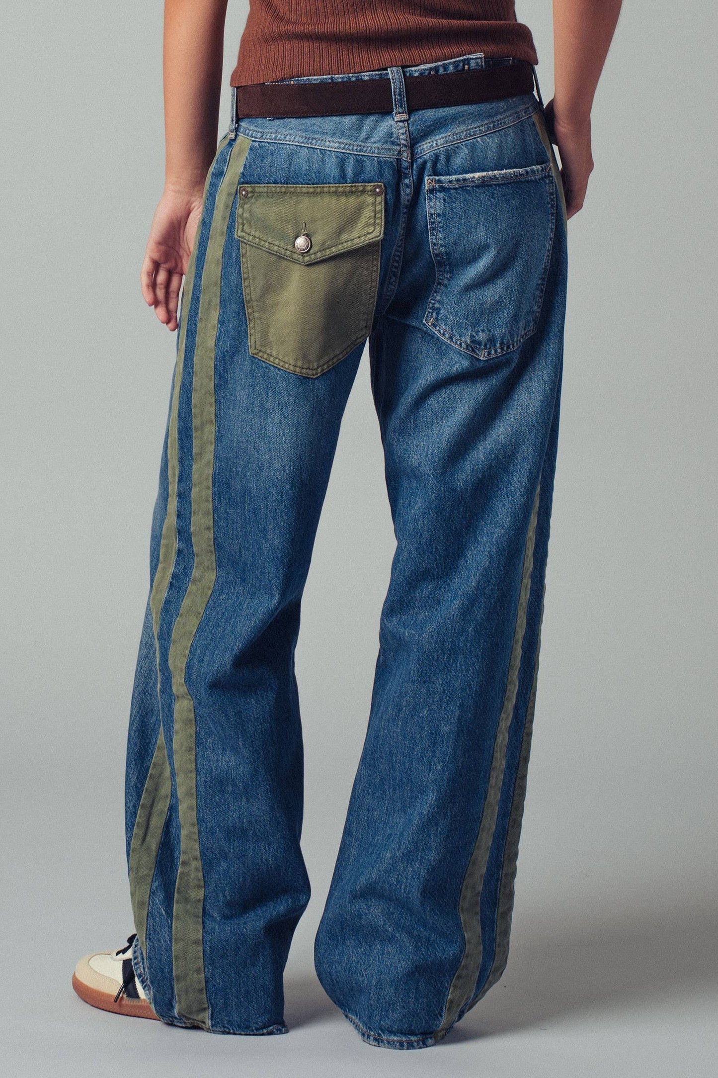 Utility Stripe Denim Jeans
