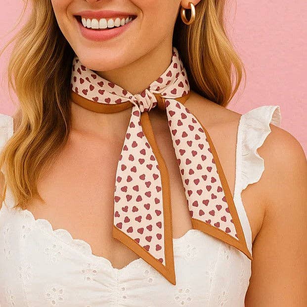 Tan and Brown Western Skinny Mini Wild Rag Scarf