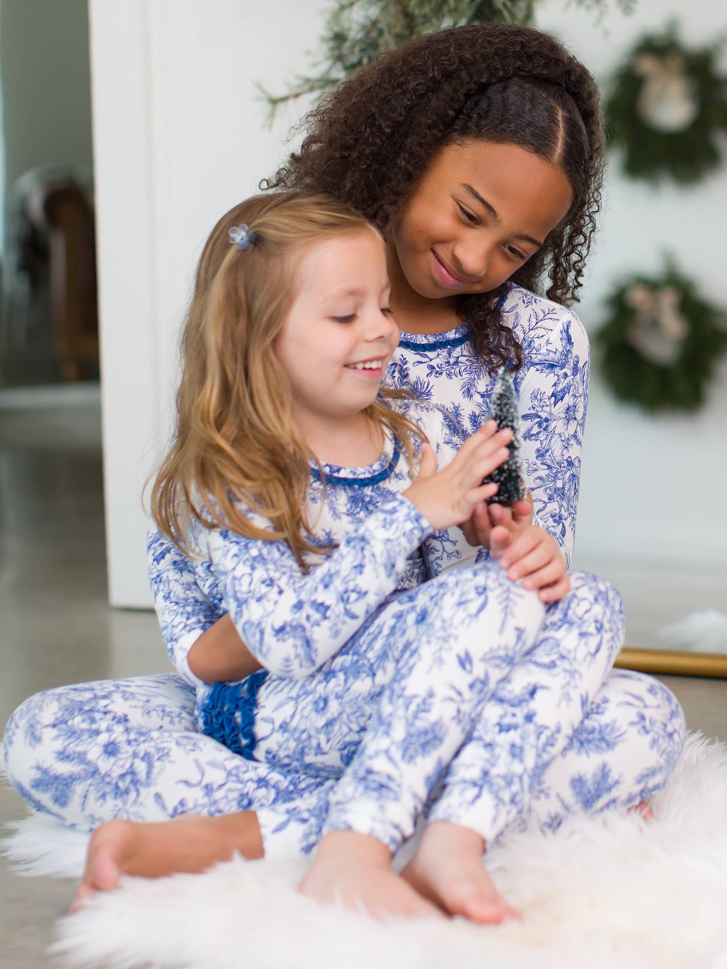 Ruffle Butts winter Toile Pajamas