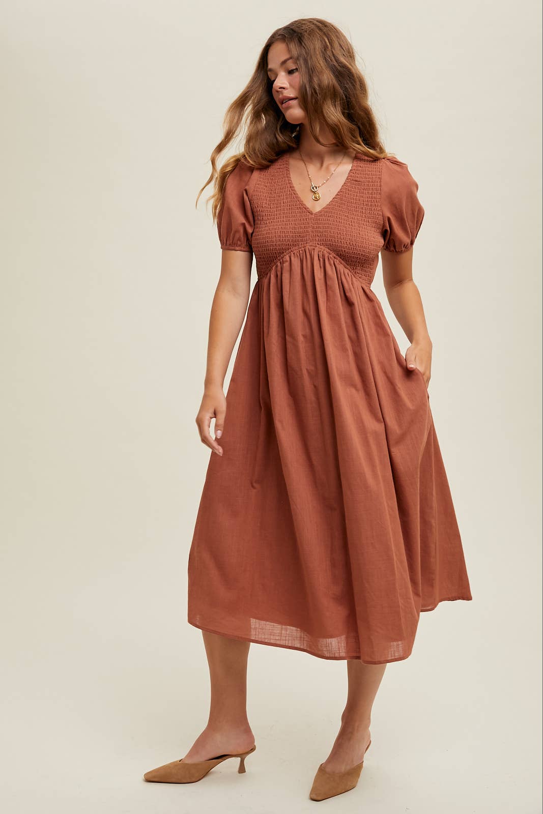 Puff Sleeve Midi-dress