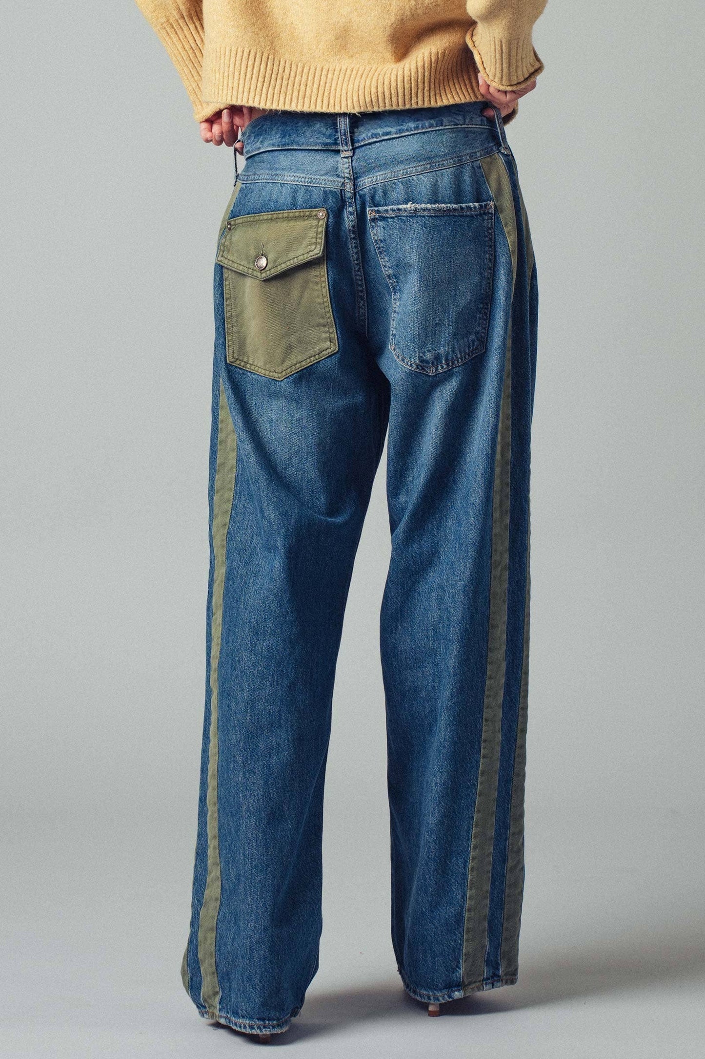 Utility Stripe Denim Jeans