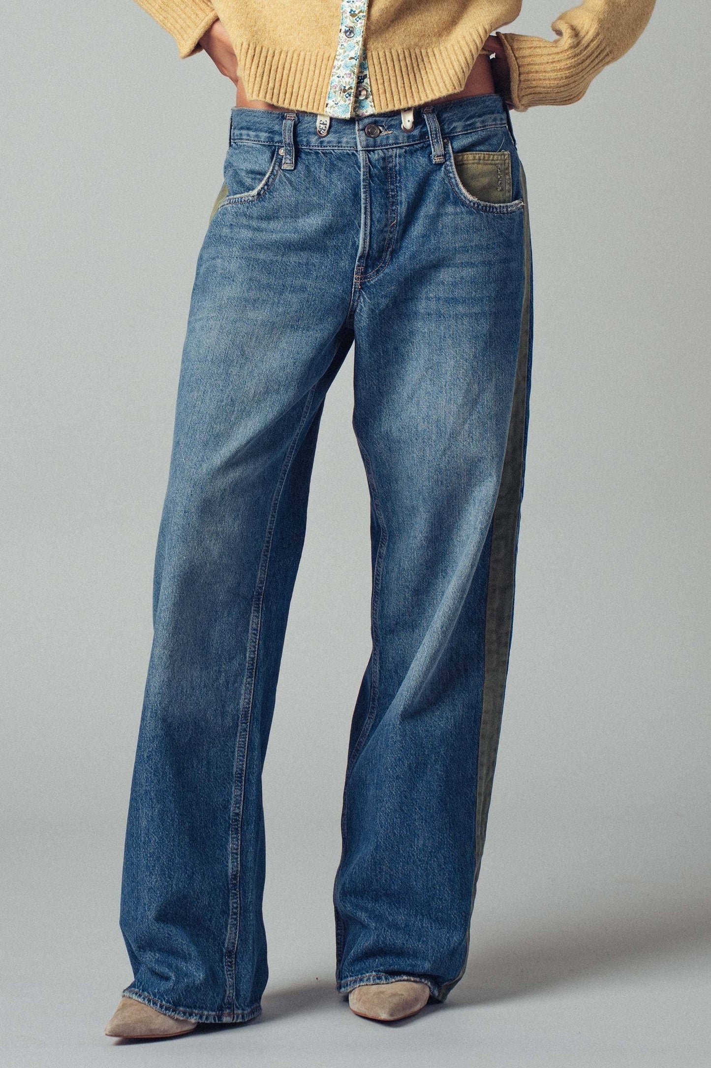 Utility Stripe Denim Jeans