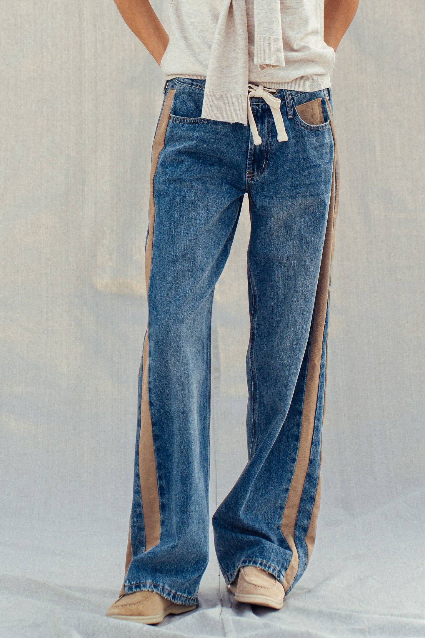 Utility Stripe Denim Jeans