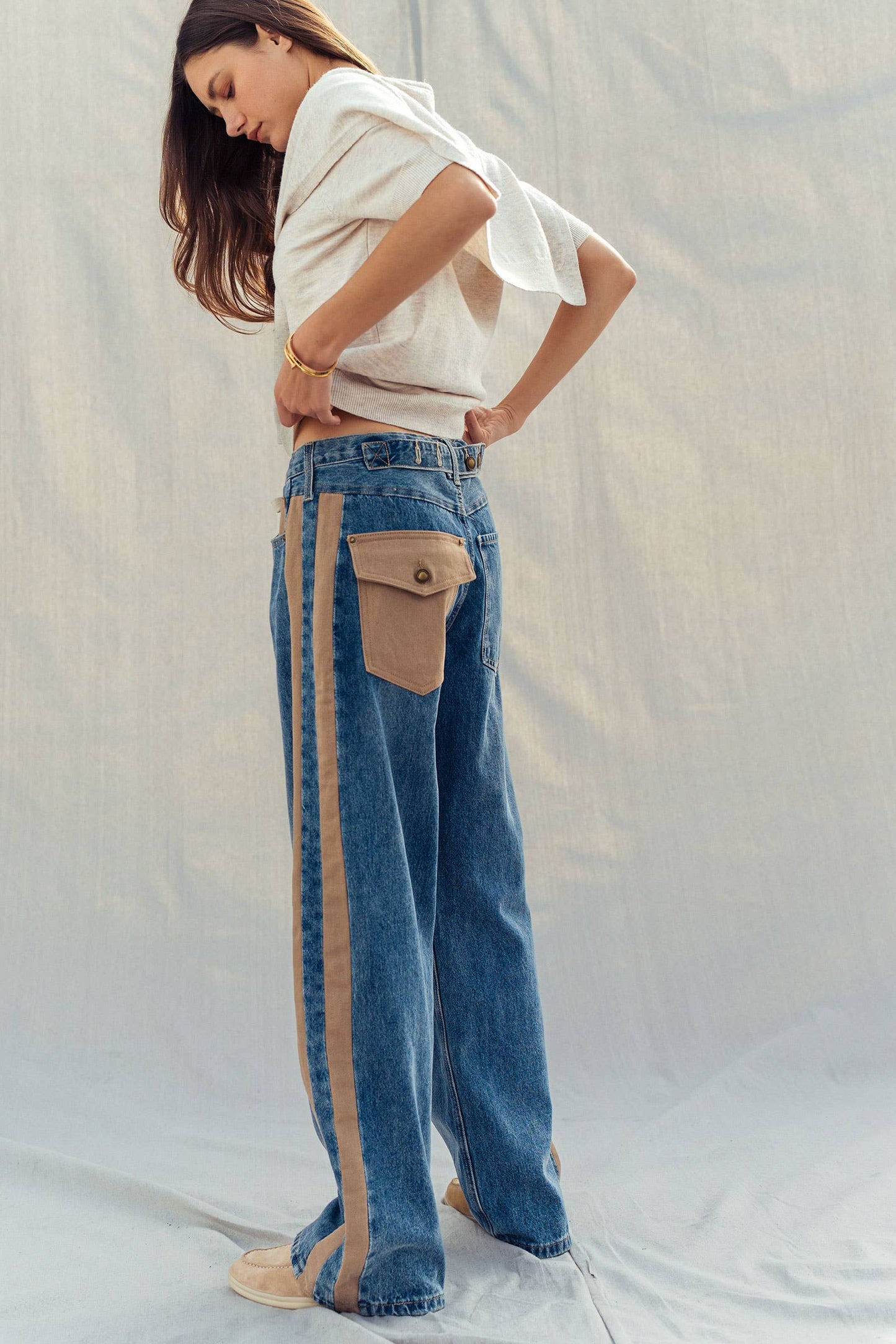 Utility Stripe Denim Jeans
