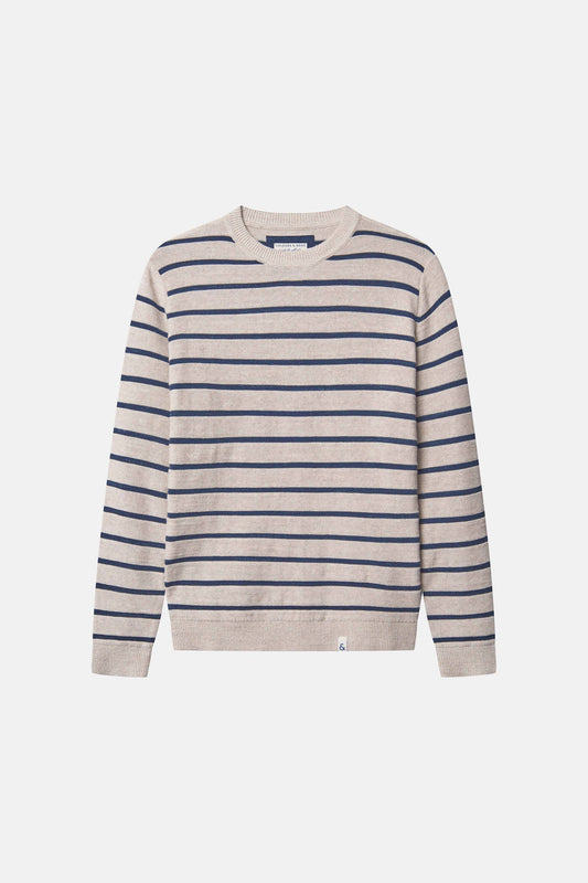 Navy Striped Knit Sweater