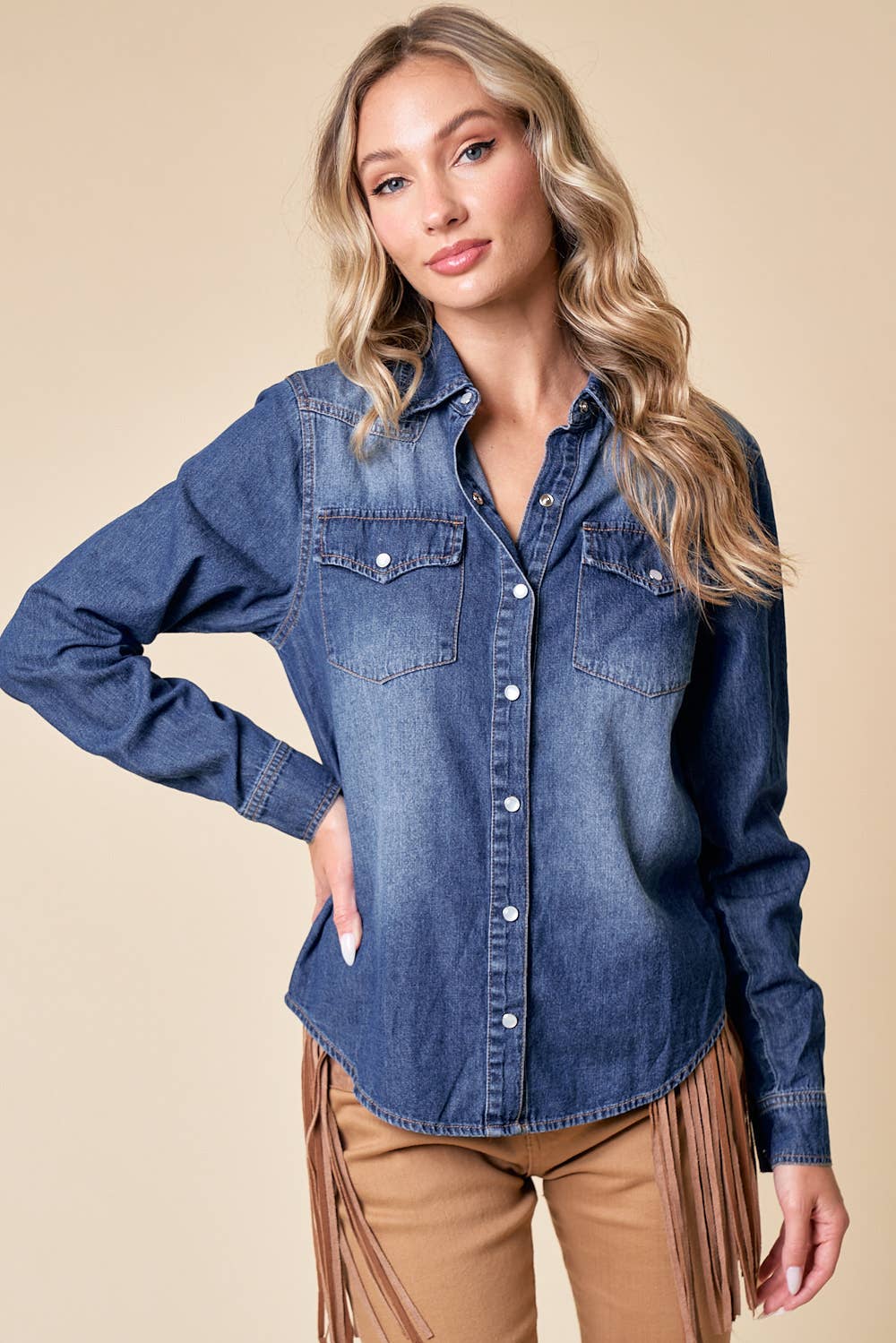 Pearl Snap Denim Shirt
