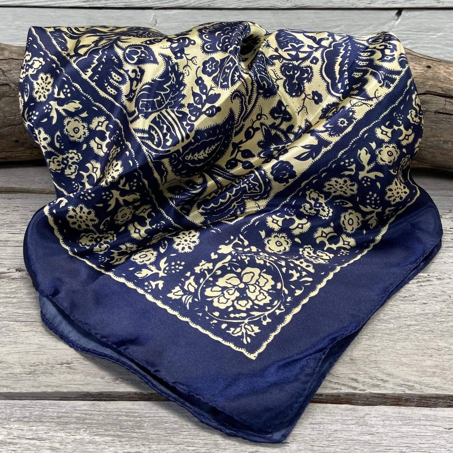 Royal Blue & Cream Paisley Wild Rag