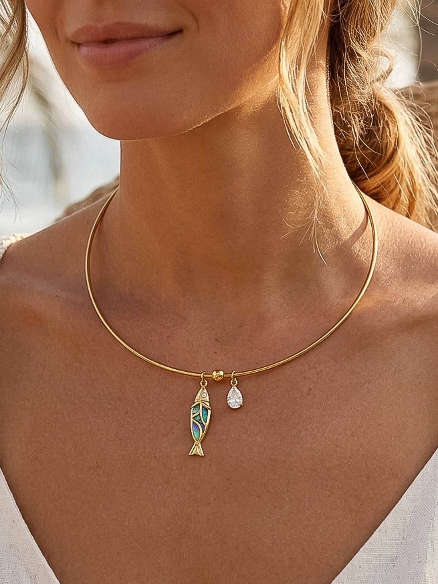 Boho Fish Charm Choker