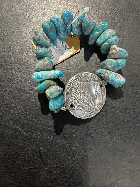 Rustic Rider Buffalo Turq Bracelet