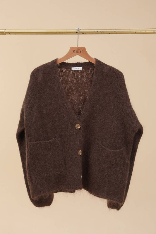 Wool Blend Button Cardigan