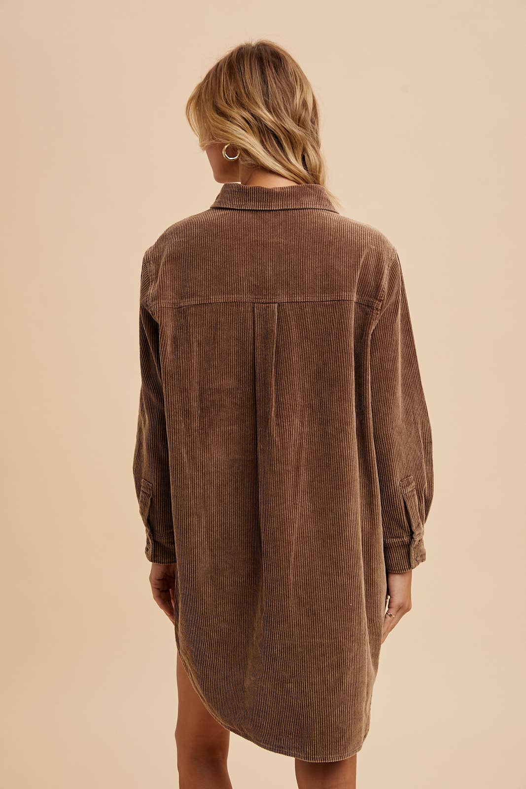 WASHED CORDUROY DUSTER: Black / L