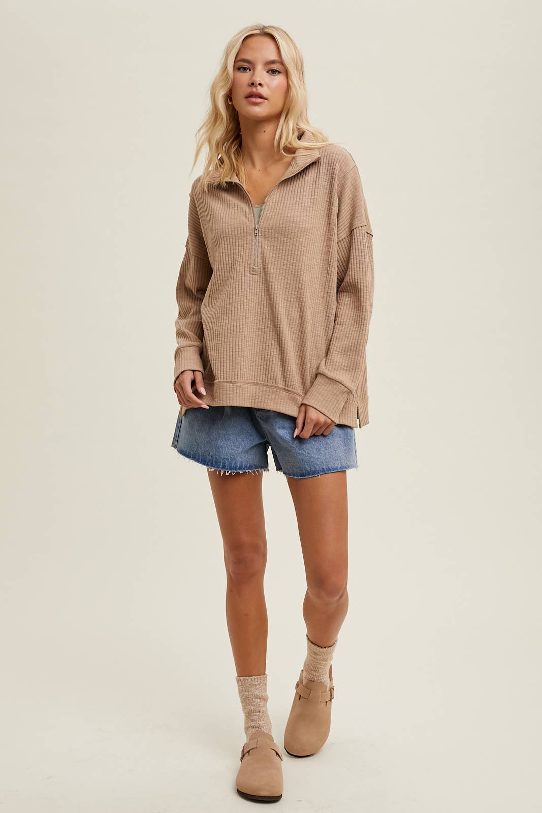 HALF-ZIP KNIT PULLOVER