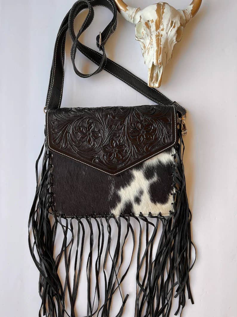Cowhide crossbody