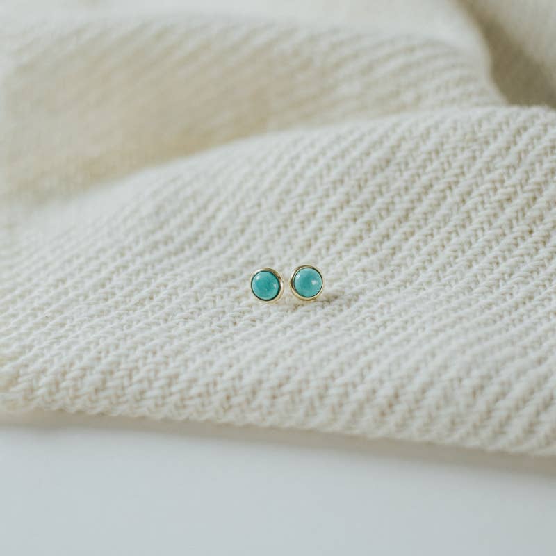 Turquoise Hyalite Studs