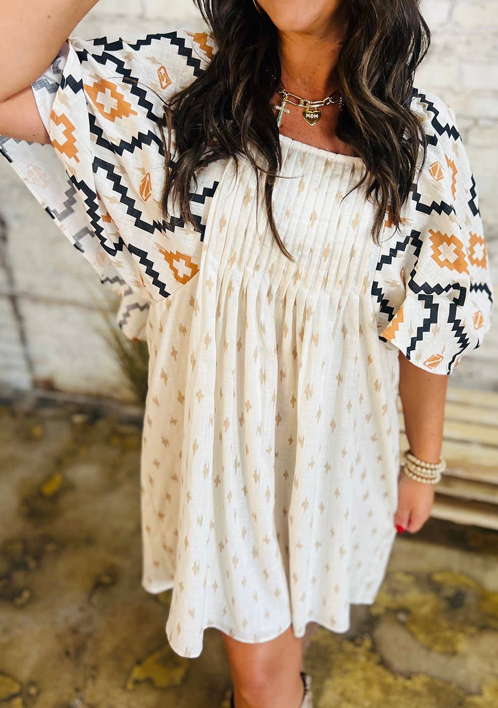 Aztec Print Mini Dress