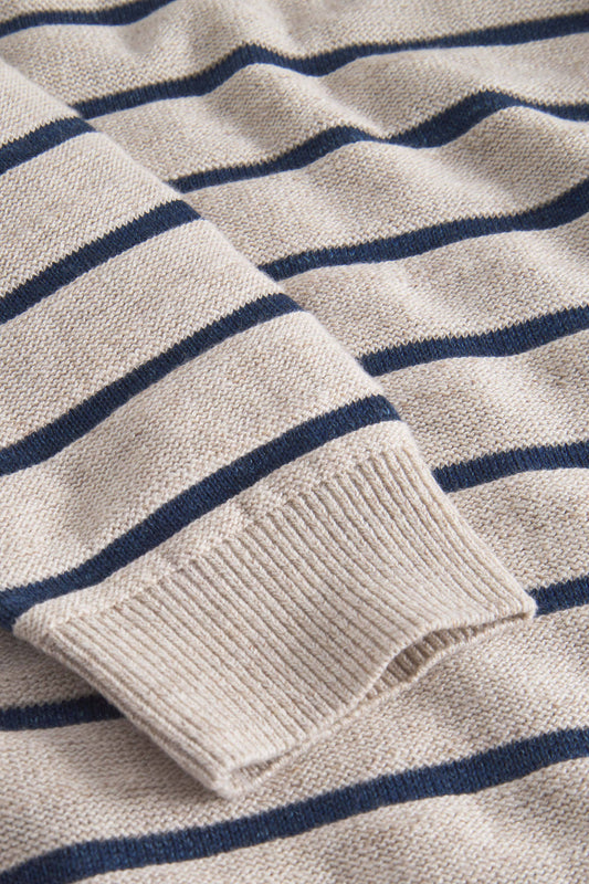 Navy Striped Knit Sweater