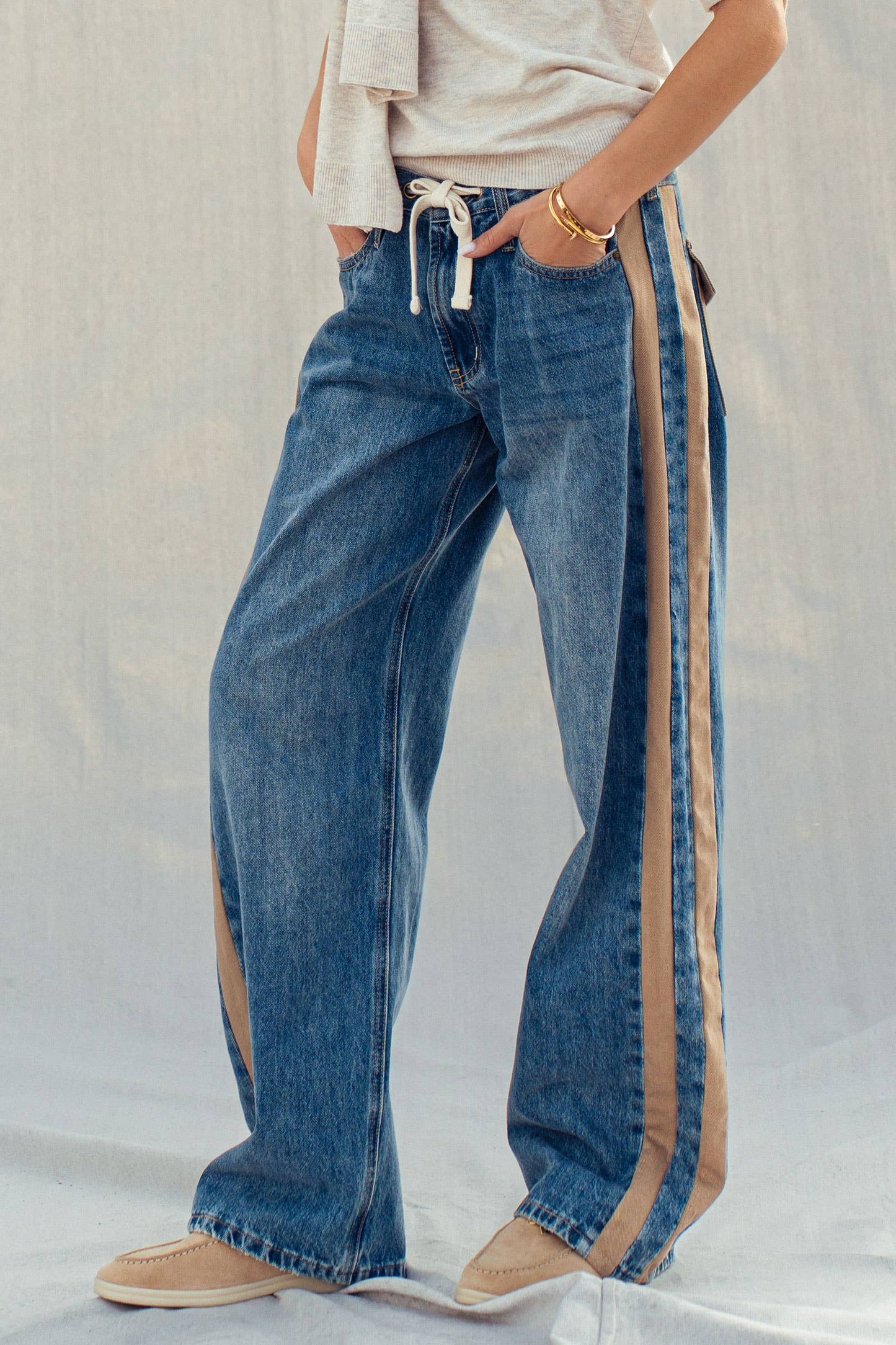 Utility Stripe Denim Jeans