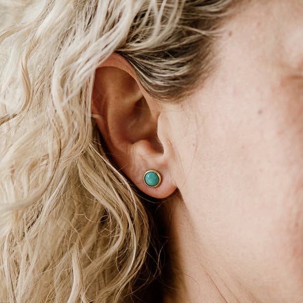 Turquoise Hyalite Studs