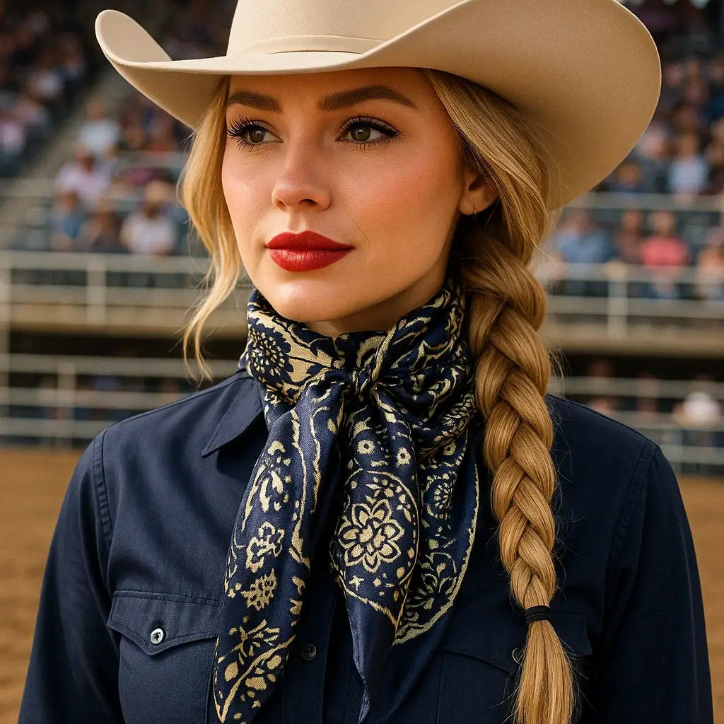 Royal Blue & Cream Paisley Wild Rag