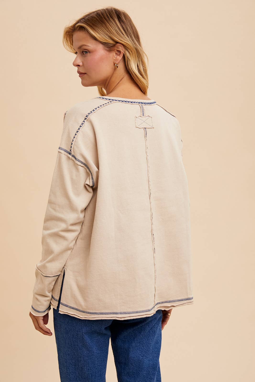 Cotton Garment Washed Henley