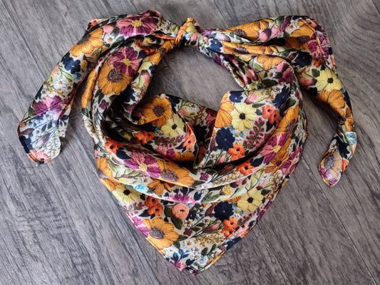 Ivory and Gold Bandanna in Silk
